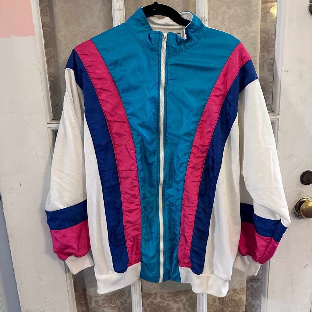 Vintage San Fancisco Sport 80s / 90s era neon wind breaker Size Medium to Large